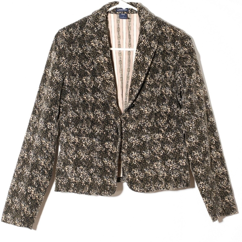 Gap Stretch Floral Corduroy Blazer Women's Jacket